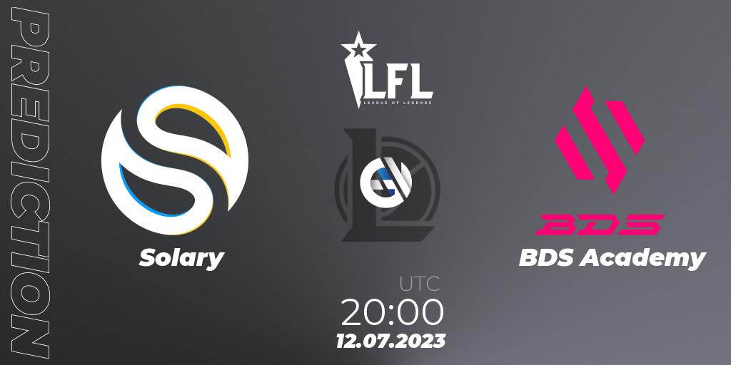 Prognoza Solary - BDS Academy. 12.07.2023 at 20:00, LoL, LFL Summer 2023 - Group Stage