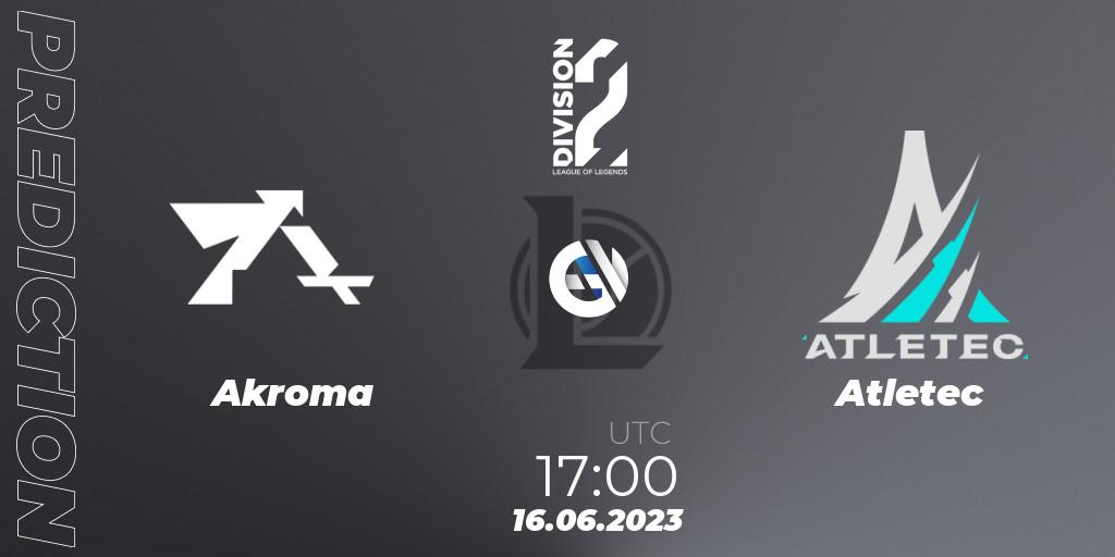 Prognoza Akroma - Atletec. 16.06.2023 at 17:00, LoL, LFL Division 2 Summer 2023 - Group Stage