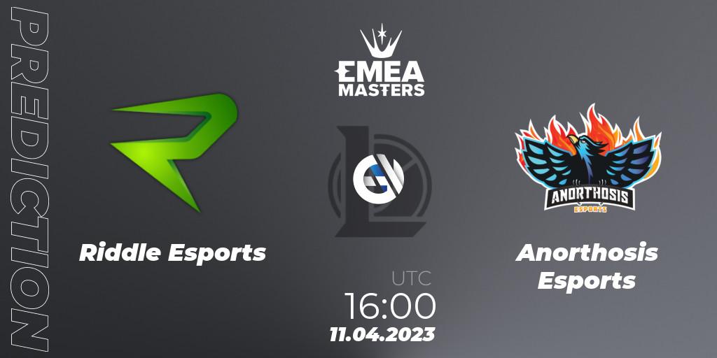 Prognoza Riddle Esports - Anorthosis Esports. 11.04.2023 at 16:00, LoL, EMEA Masters Spring 2023 - Group Stage