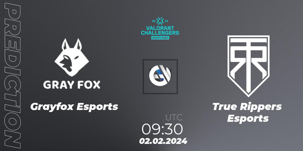 Prognoza Grayfox Esports - True Rippers Esports. 02.02.24, VALORANT, VALORANT Challengers 2024: South Asia Split 1 - Cup 1