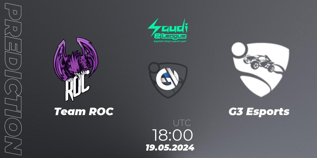 Prognoza Team ROC - G3 Esports. 19.05.2024 at 18:00, Rocket League, Saudi eLeague 2024 - Major 2: Online Major Phase 1