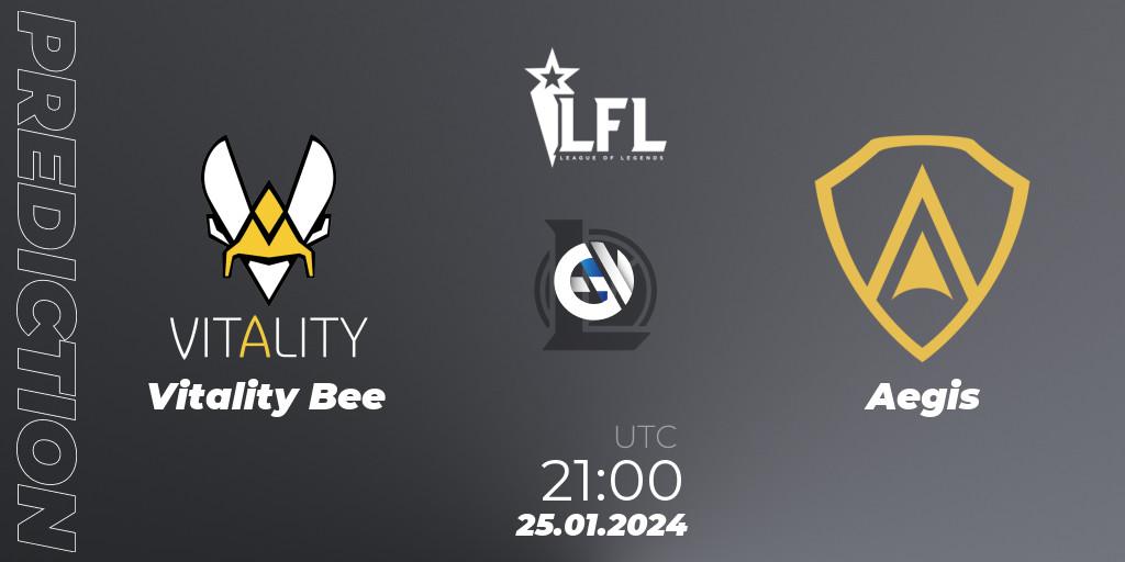 Prognoza Vitality Bee - Aegis. 25.01.2024 at 21:00, LoL, LFL Spring 2024