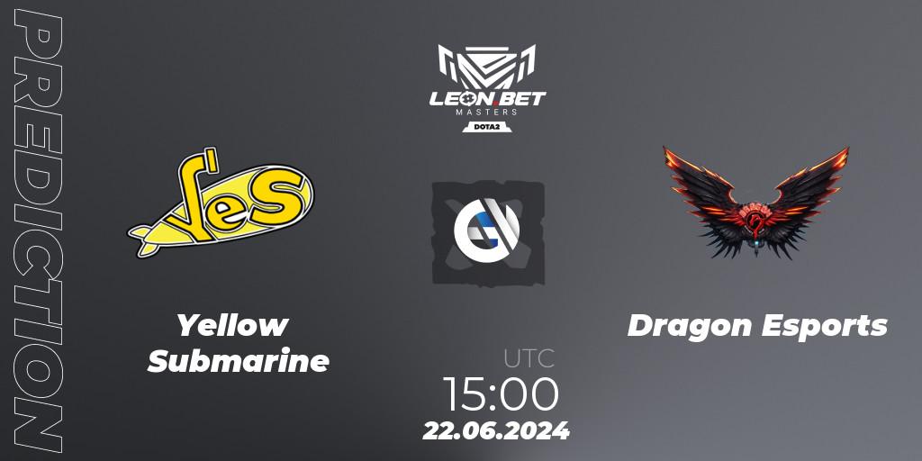 Prognoza Yellow Submarine - Dragon Esports. 22.06.2024 at 15:30, Dota 2, Leon Masters #1