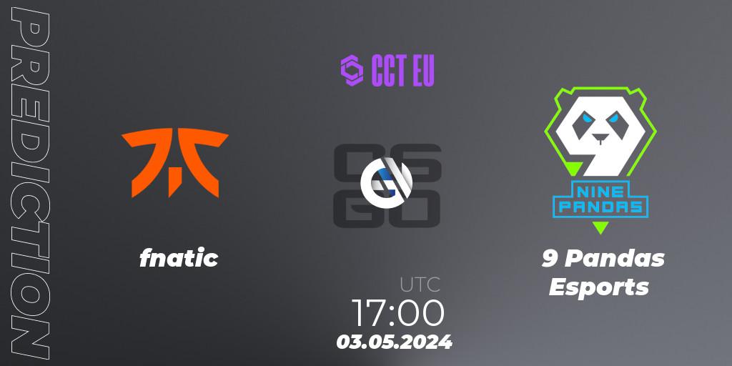 Prognoza fnatic - 9 Pandas Esports. 03.05.2024 at 18:10, Counter-Strike (CS2), CCT Season 2 Europe Series 1