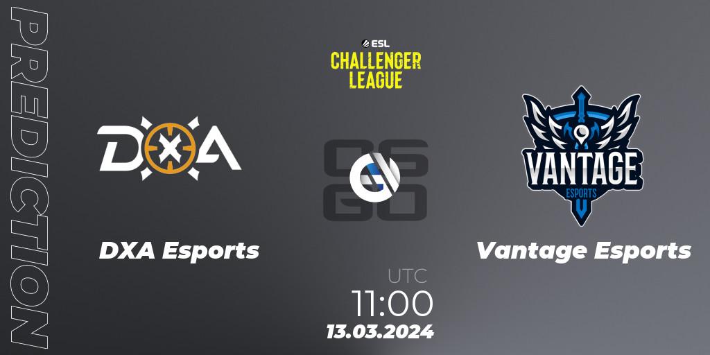 Prognoza DXA Esports - Vantage Esports. 13.03.2024 at 11:10, Counter-Strike (CS2), ESL Challenger League Season 47: Oceania