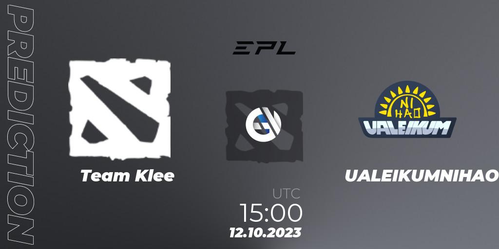 Prognoza Team Klee - UALEIKUMNIHAO. 12.10.23, Dota 2, European Pro League Season 13
