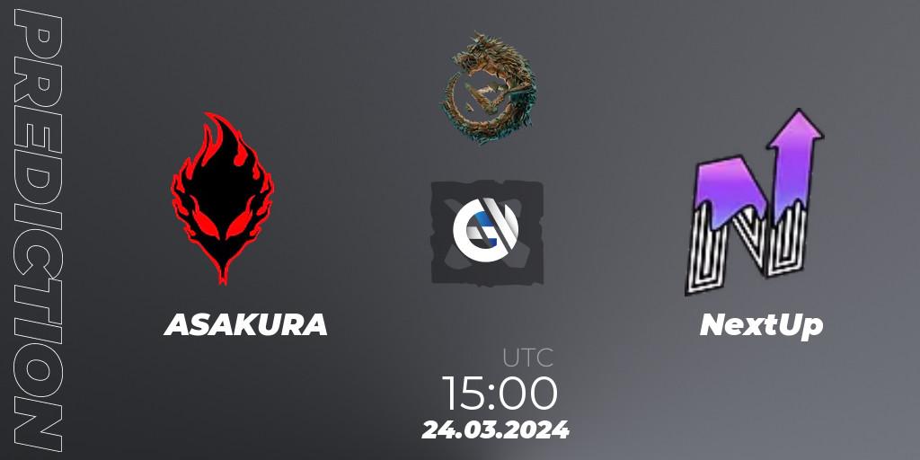 Prognoza ASAKURA - NextUp. 24.03.24, Dota 2, PGL Wallachia Season 1: Eastern Europe Open Qualifier #2