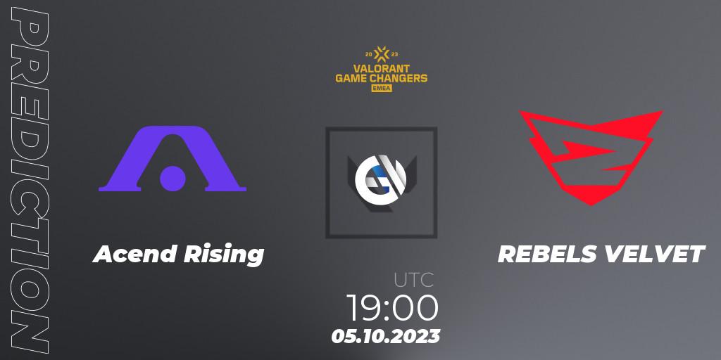 Prognoza Acend Rising - REBELS VELVET. 05.10.2023 at 19:20, VALORANT, VCT 2023: Game Changers EMEA Stage 3 - Playoffs
