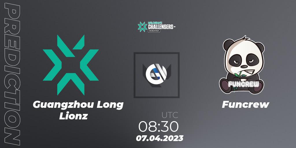 Prognoza Guangzhou Long Lionz - Funcrew. 07.04.2023 at 08:30, VALORANT, VALORANT Challengers 2023: Oceania Split 2 - Group Stage
