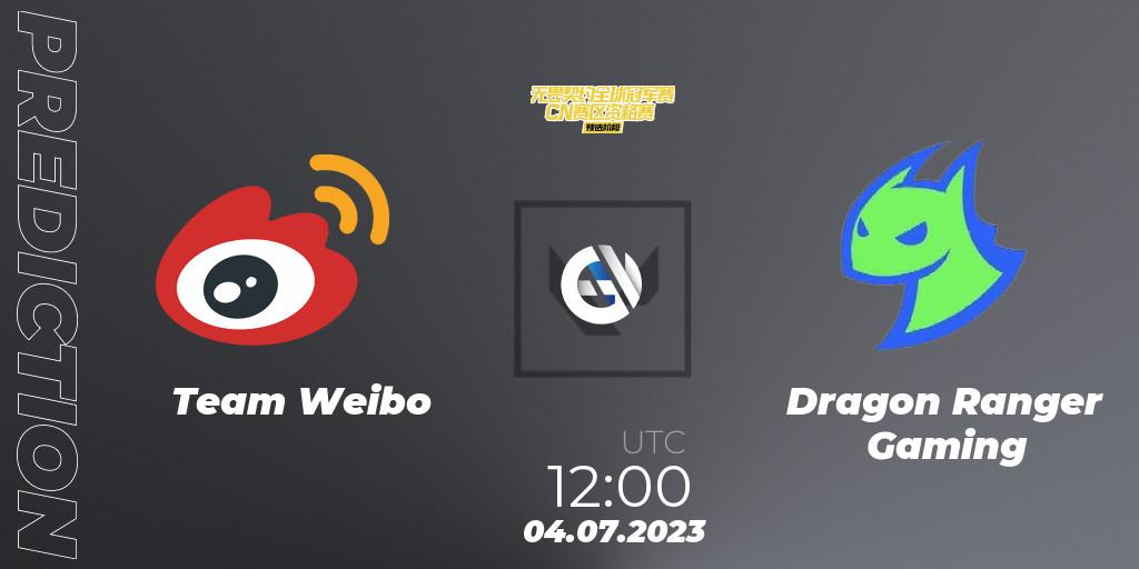 Prognoza Team Weibo - Dragon Ranger Gaming. 04.07.23, VALORANT, VALORANT Champions Tour 2023: China Qualifier