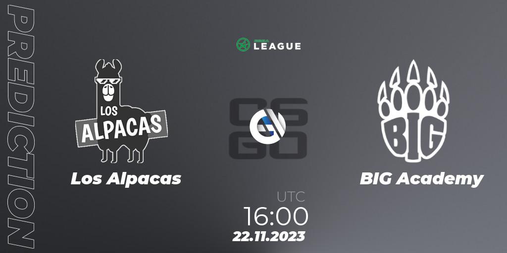 Prognoza Los Alpacas - BIG Academy. 22.11.2023 at 16:00, Counter-Strike (CS2), ESEA Season 47: Advanced Division - Europe