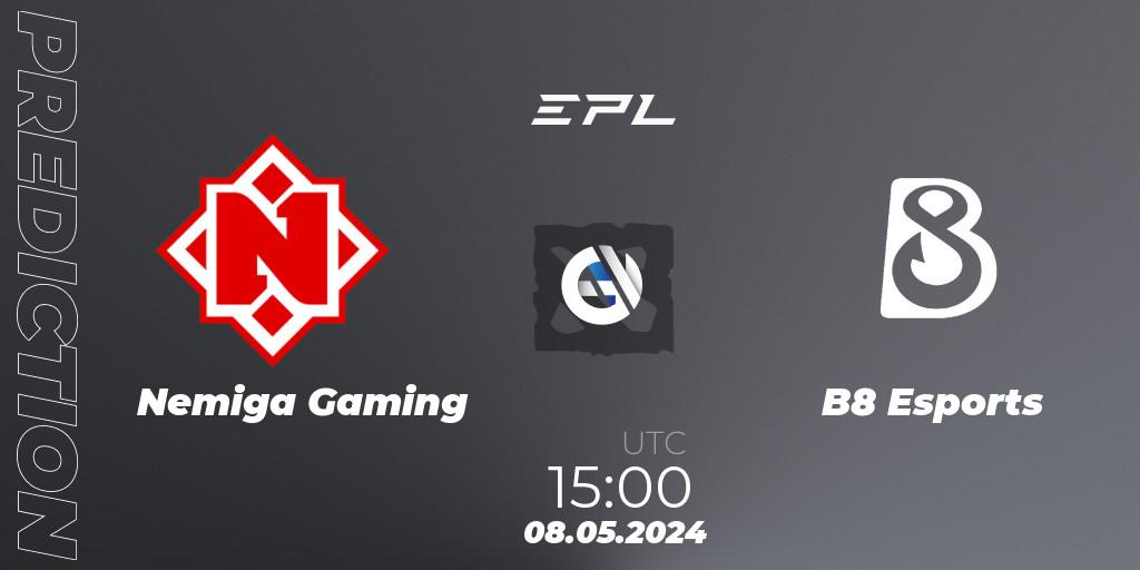 Prognoza Nemiga Gaming - B8 Esports. 08.05.2024 at 16:00, Dota 2, European Pro League Season 18