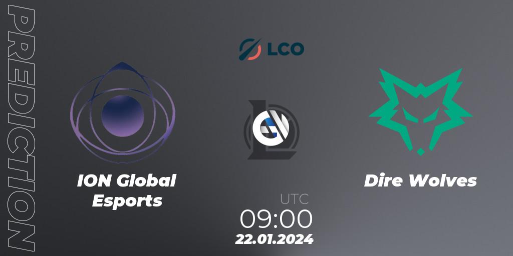 Prognoza ION Global Esports - Dire Wolves. 22.01.24, LoL, LCO Split 1 2024 - Group Stage