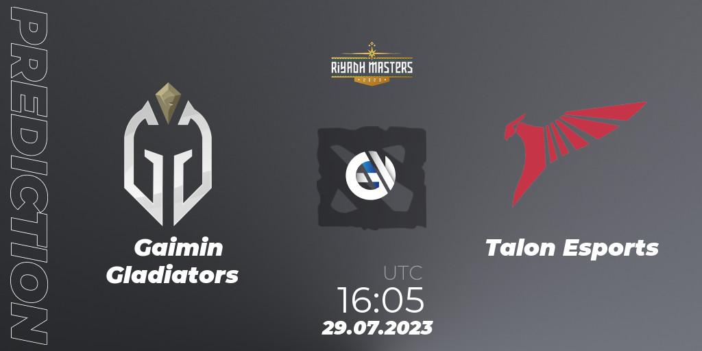Prognoza Gaimin Gladiators - Talon Esports. 29.07.2023 at 18:31, Dota 2, Riyadh Masters 2023