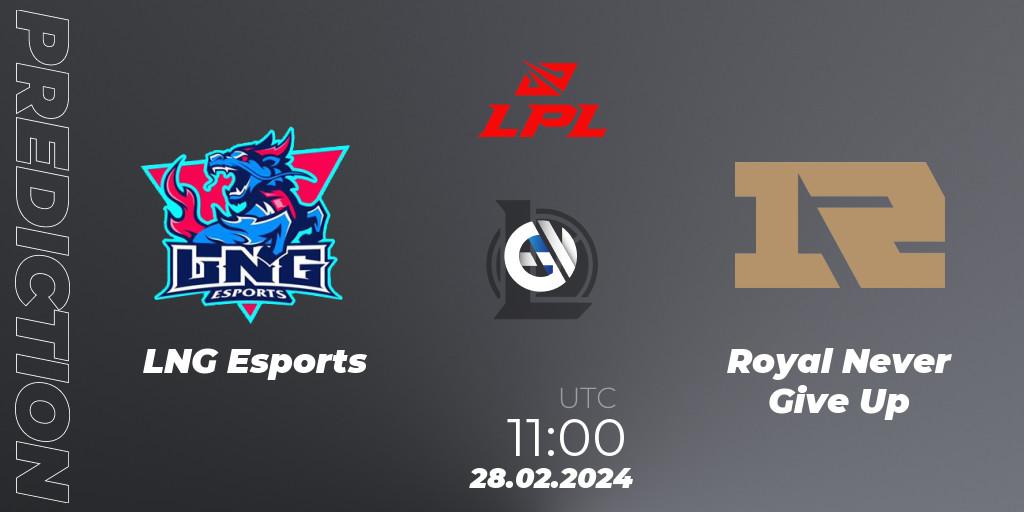 Prognoza LNG Esports - Royal Never Give Up. 28.02.24, LoL, LPL Spring 2024 - Group Stage