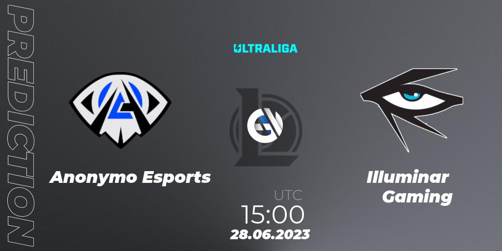 Prognoza Anonymo Esports - Illuminar Gaming. 28.06.2023 at 15:00, LoL, Ultraliga Season 10 2023 Regular Season