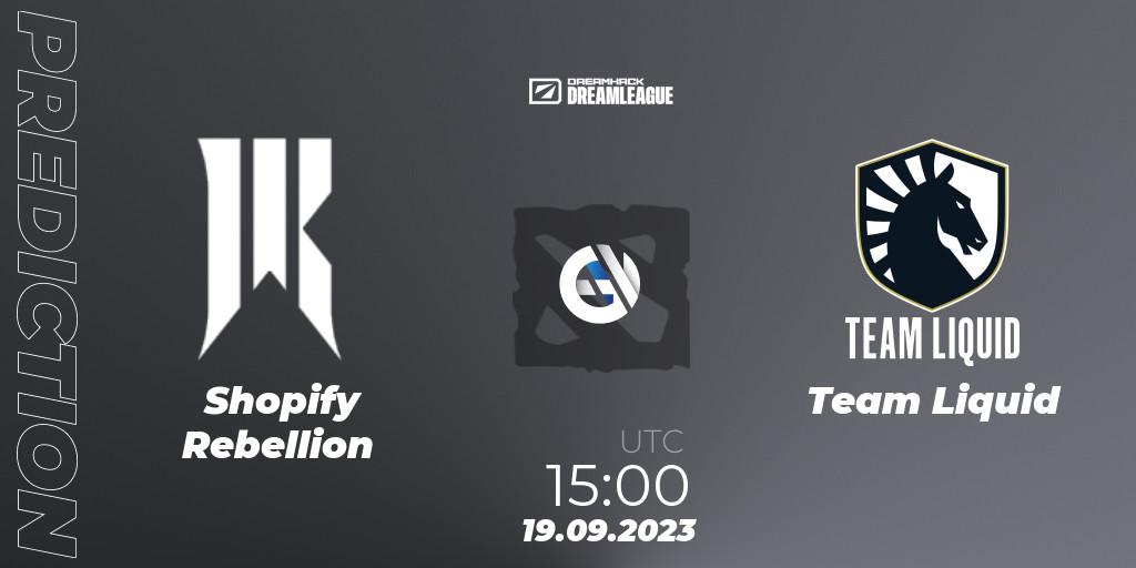 Prognoza Shopify Rebellion - Team Liquid. 19.09.2023 at 15:12, Dota 2, DreamLeague Season 21