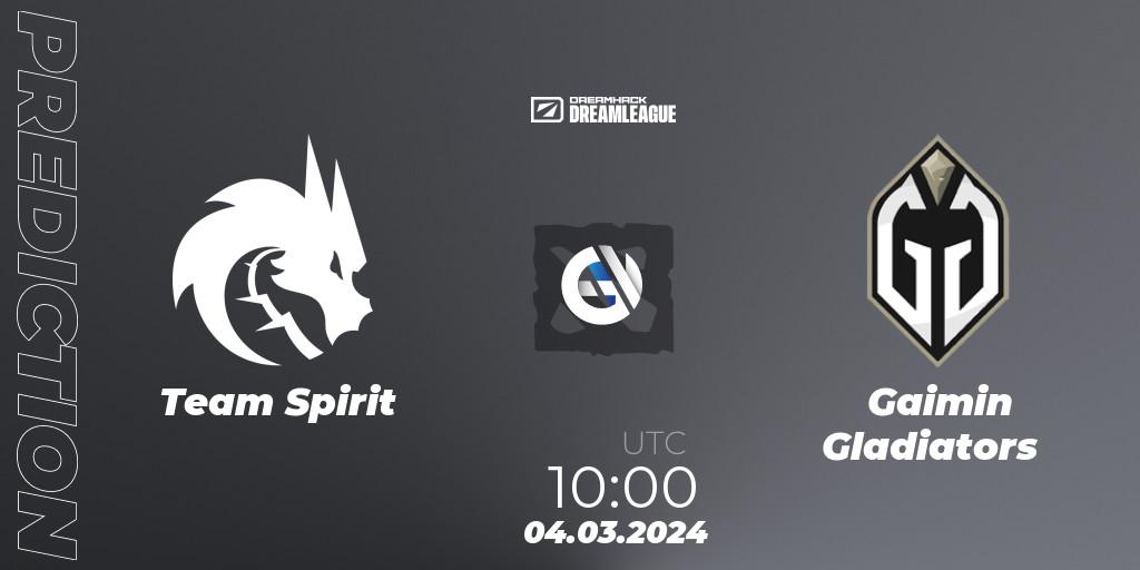 Prognoza Team Spirit - Gaimin Gladiators. 04.03.24, Dota 2, DreamLeague Season 22