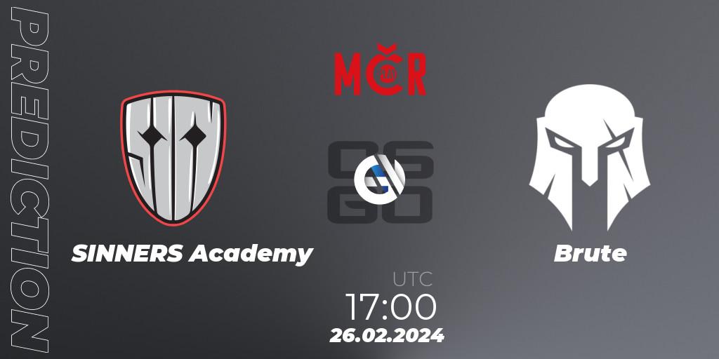 Prognoza SINNERS Academy - Brute. 26.02.2024 at 17:00, Counter-Strike (CS2), Tipsport Cup Winter 2024: Closed Qualifier
