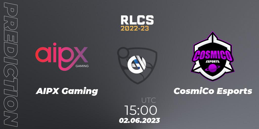 Prognoza AIPX Gaming - CosmiCo Esports. 09.06.23, Rocket League, RLCS 2022-23 - Spring: Sub-Saharan Africa Regional 3 - Spring Invitational