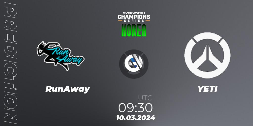 Prognoza RunAway - YETI. 10.03.24, Overwatch, Overwatch Champions Series 2024 - Stage 1 Korea