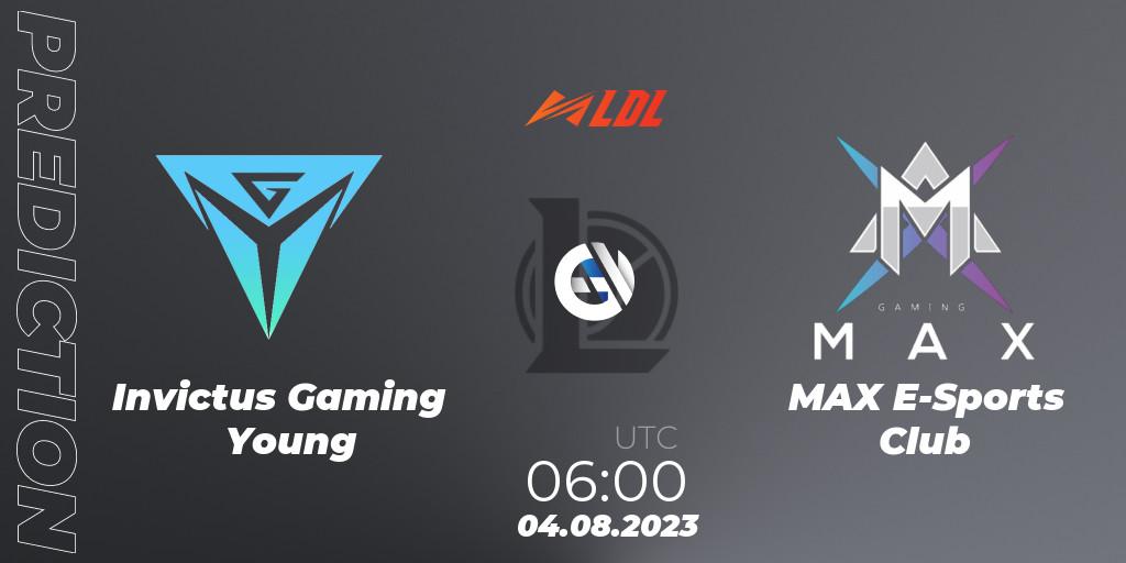 Prognoza Invictus Gaming Young - MAX E-Sports Club. 04.08.2023 at 06:00, LoL, LDL 2023 - Playoffs