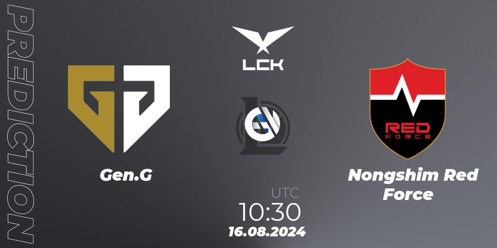 Prognoza Gen.G - Nongshim Red Force. 16.08.2024 at 10:30, LoL, LCK Summer 2024 Group Stage