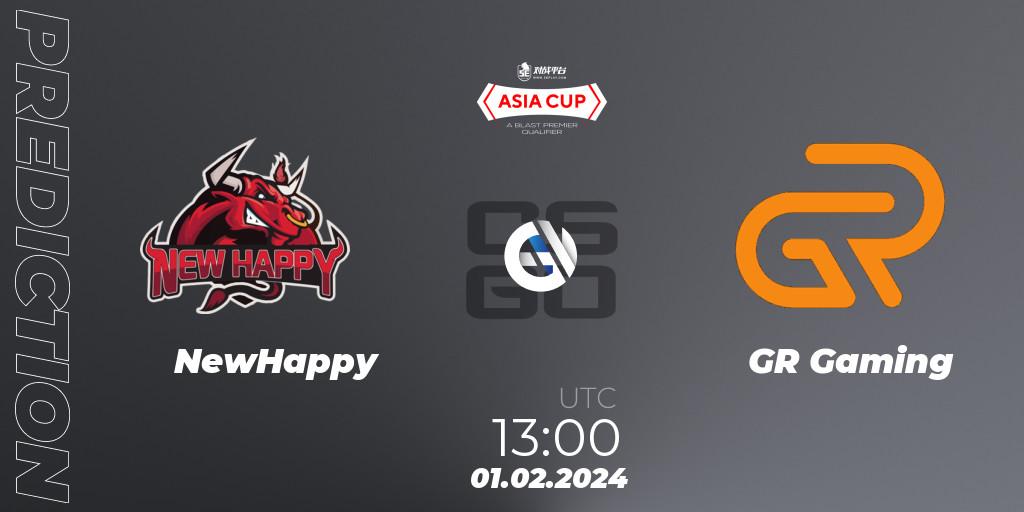 Prognoza NewHappy - GR Gaming. 01.02.24, CS2 (CS:GO), 5E Arena Asia Cup Spring 2024 - BLAST Premier Qualifier