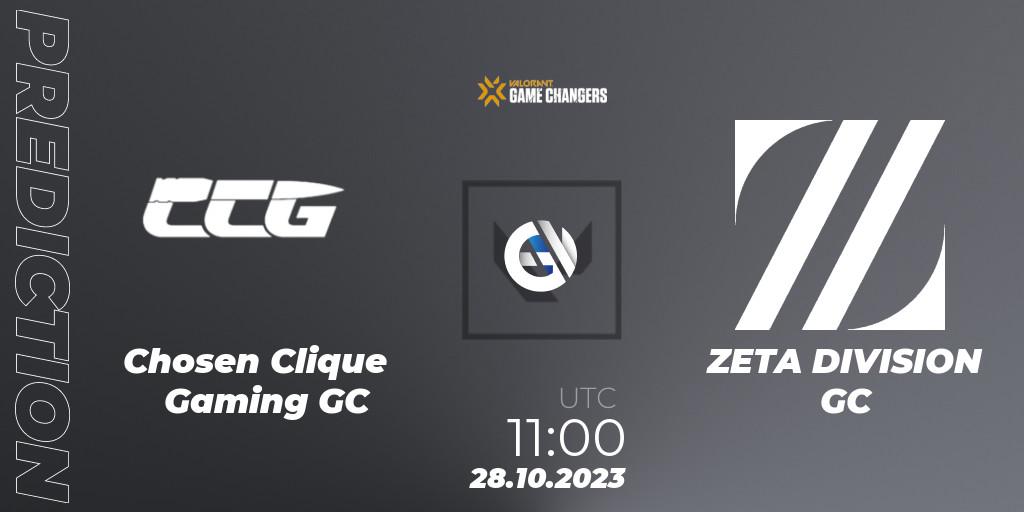 Prognoza Chosen Clique Gaming GC - ZETA DIVISION GC. 28.10.2023 at 11:00, VALORANT, VCT 2023: Game Changers East Asia