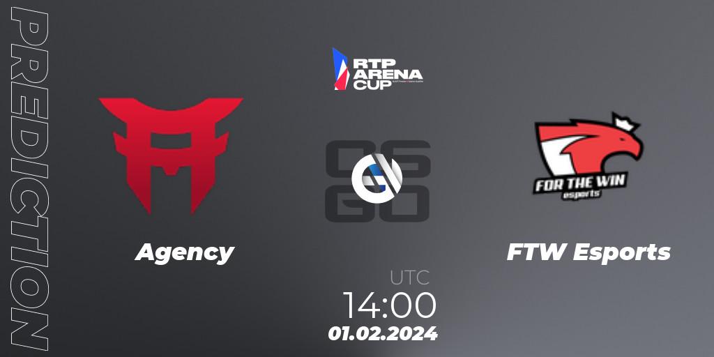 Prognoza Agency - FTW Esports. 01.02.2024 at 14:00, Counter-Strike (CS2), RTP Arena Cup 2024