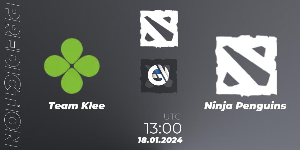 Prognoza Team Klee - Ninja Penguins. 18.01.2024 at 13:05, Dota 2, European Pro League Season 16