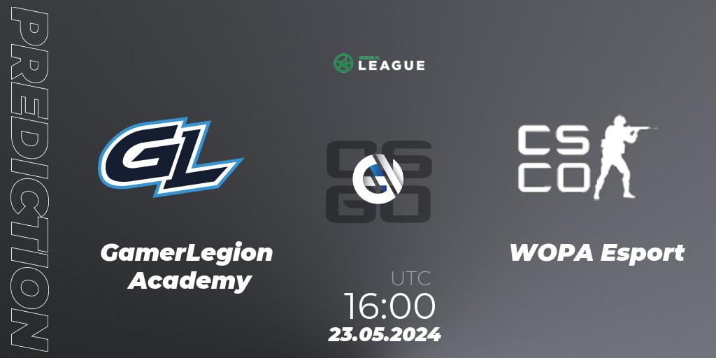 Prognoza GamerLegion Academy - WOPA Esport. 23.05.2024 at 16:00, Counter-Strike (CS2), ESEA Season 49: Advanced Division - Europe