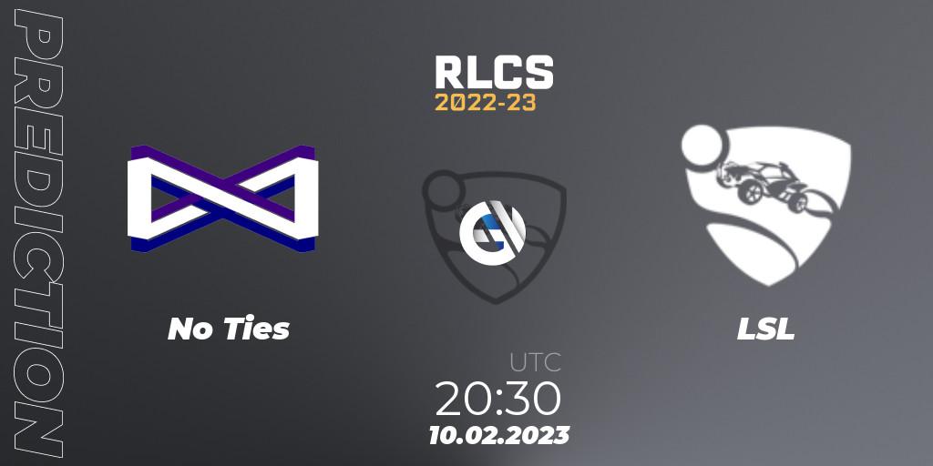 Prognoza No Ties - LSL. 10.02.2023 at 20:30, Rocket League, RLCS 2022-23 - Winter: South America Regional 2 - Winter Cup