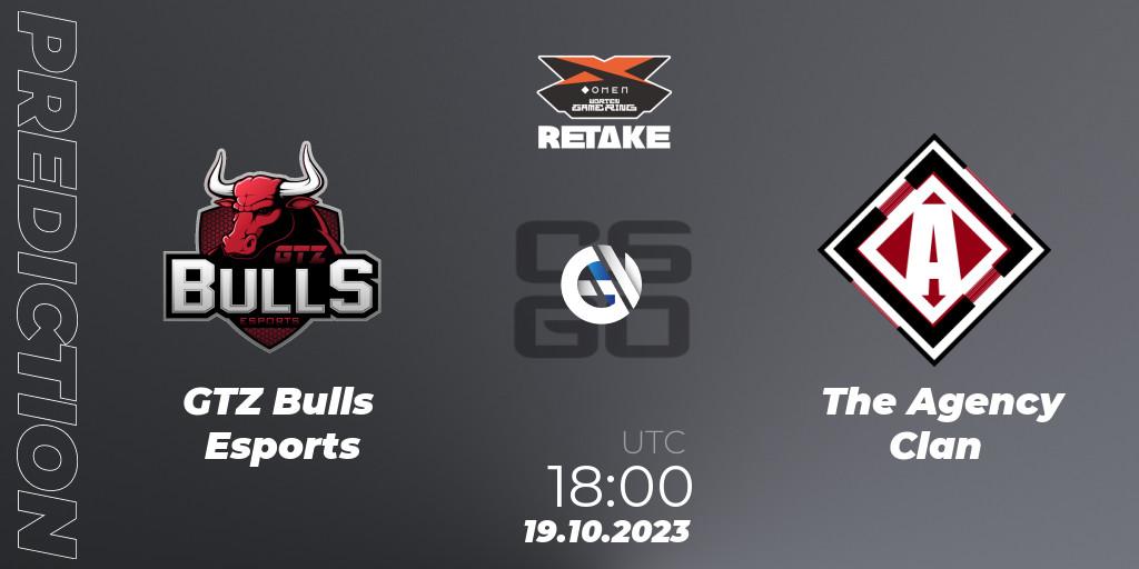 Prognoza GTZ Bulls Esports - The Agency Clan. 19.10.23, CS2 (CS:GO), Circuito Retake Season 7: Take #2