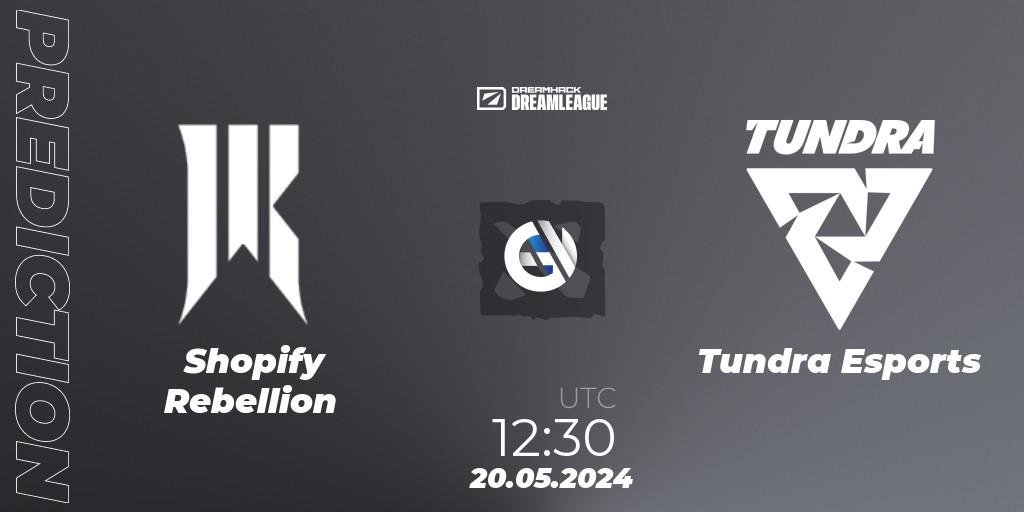 Prognoza Shopify Rebellion - Tundra Esports. 20.05.2024 at 12:40, Dota 2, DreamLeague Season 23
