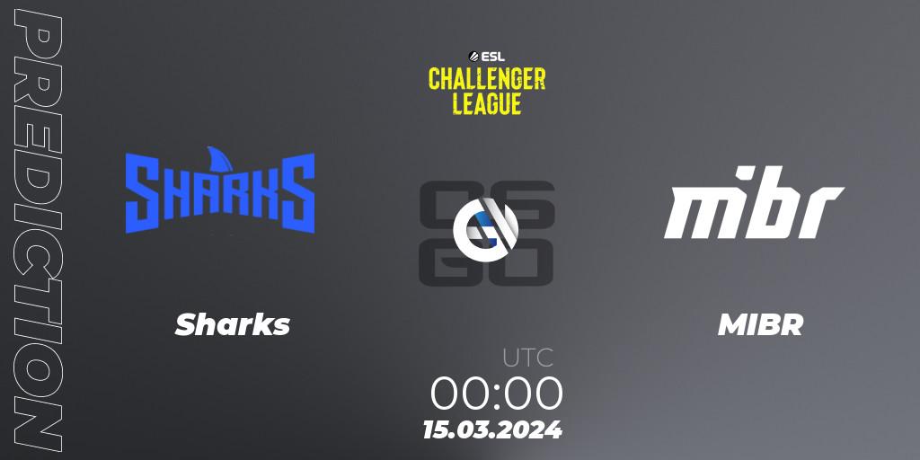 Prognoza Sharks - MIBR. 15.03.24, CS2 (CS:GO), ESL Challenger League Season 47: South America