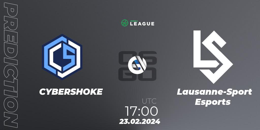 Prognoza CYBERSHOKE - Lausanne-Sport Esports. 23.02.2024 at 17:00, Counter-Strike (CS2), ESEA Season 48: Advanced Division - Europe