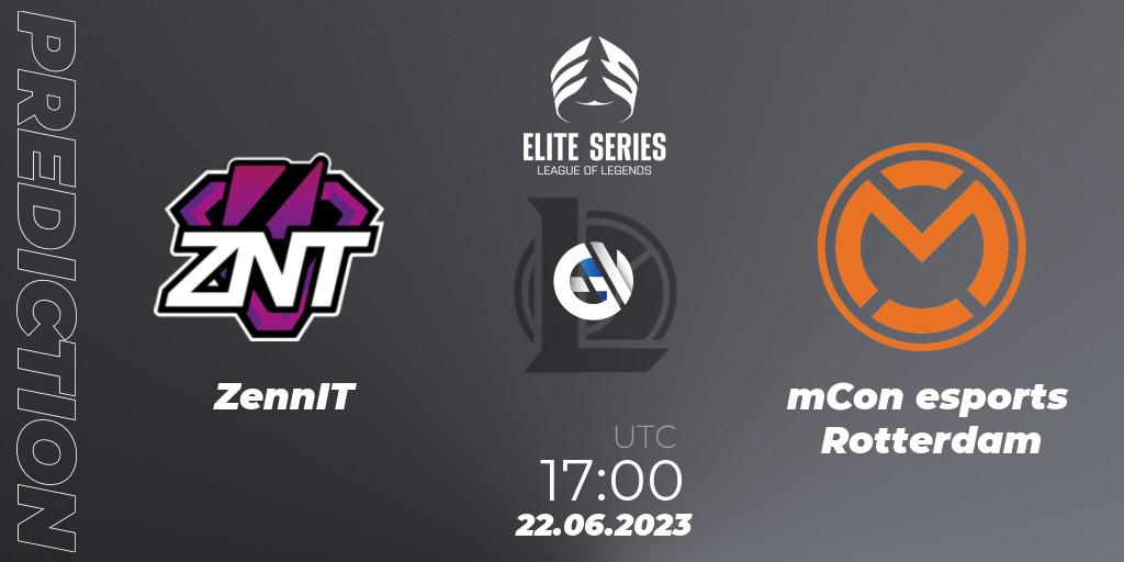 Prognoza ZennIT - mCon esports Rotterdam. 22.06.2023 at 20:00, LoL, Elite Series Summer 2023