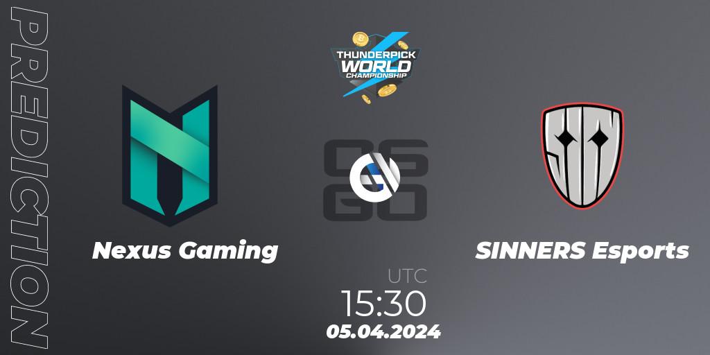Prognoza Nexus Gaming - SINNERS Esports. 05.04.24, CS2 (CS:GO), Thunderpick World Championship 2024: European Series #1