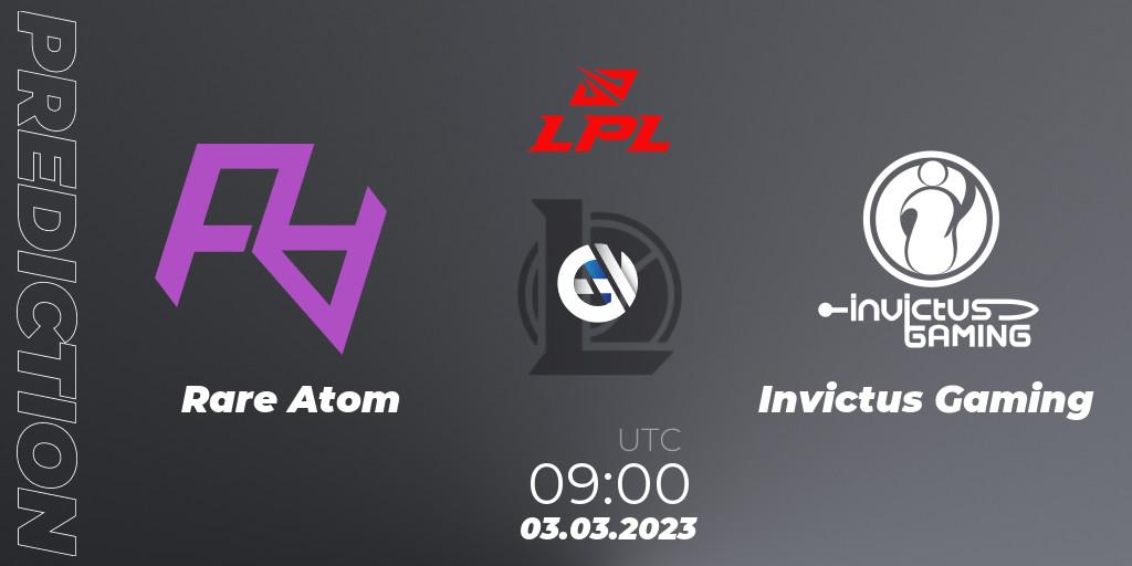 Prognoza Rare Atom - Invictus Gaming. 03.03.2023 at 09:00, LoL, LPL Spring 2023 - Group Stage
