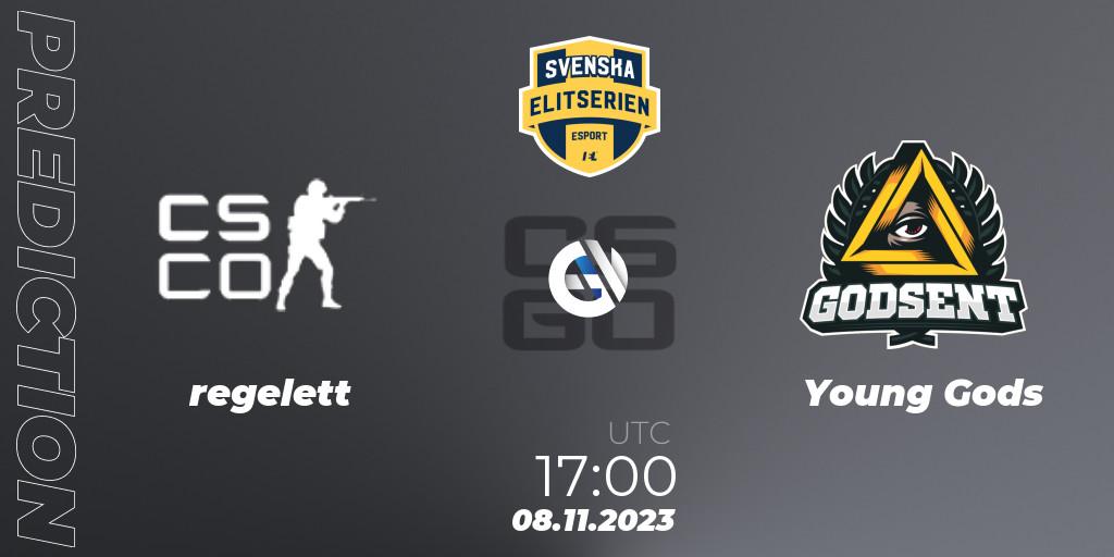 Prognoza regelett - Young Gods. 08.11.2023 at 17:00, Counter-Strike (CS2), Svenska Elitserien Fall 2023: Online Stage