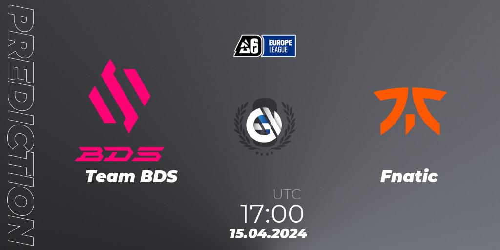Prognoza Team BDS - Fnatic. 15.04.24, Rainbow Six, Europe League 2024 - Stage 1