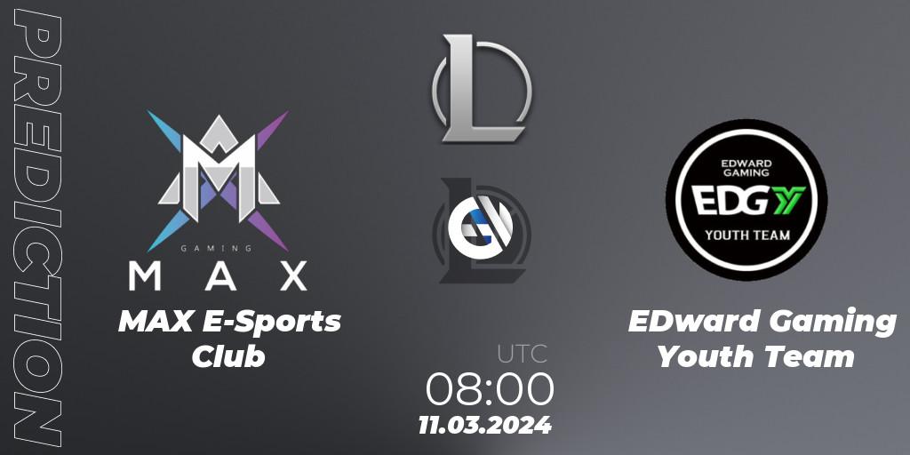 Prognoza MAX E-Sports Club - EDward Gaming Youth Team. 11.03.24, LoL, LDL 2024 - Stage 1