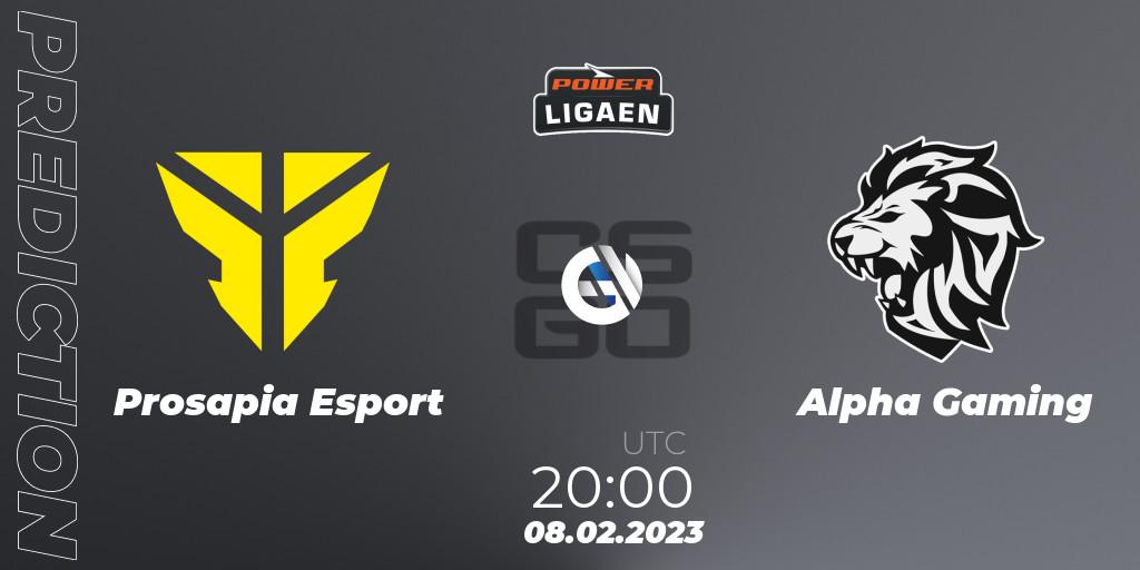 Prognoza Prosapia Esport - Alpha Gaming. 08.02.23, CS2 (CS:GO), Dust2.dk Ligaen Season 22