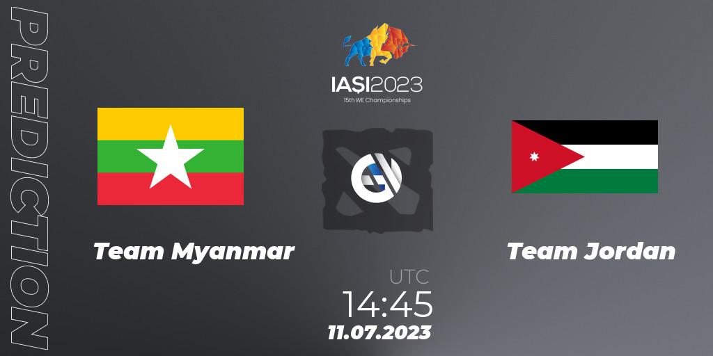 Prognoza Team Myanmar - Team Jordan. 11.07.2023 at 14:45, Dota 2, Gamers8 IESF Asian Championship 2023