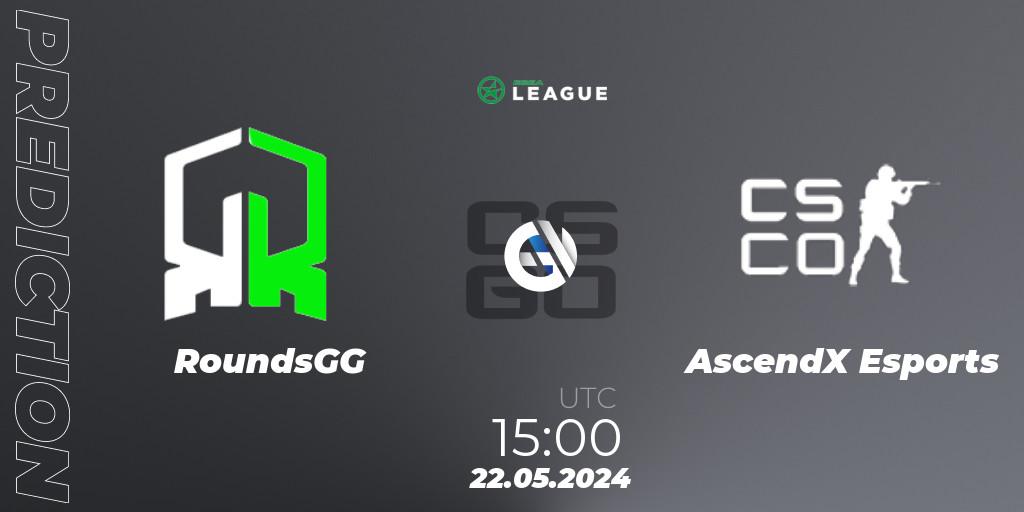 Prognoza RoundsGG - AscendX Esports. 22.05.2024 at 15:00, Counter-Strike (CS2), ESEA Season 49: Advanced Division - Europe