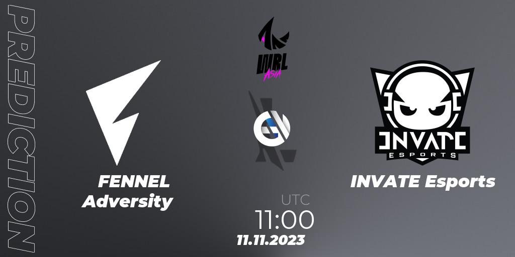 Prognoza FENNEL Adversity - INVATE Esports. 11.11.23, Wild Rift, WRL Asia 2023 - Season 2 - Regular Season