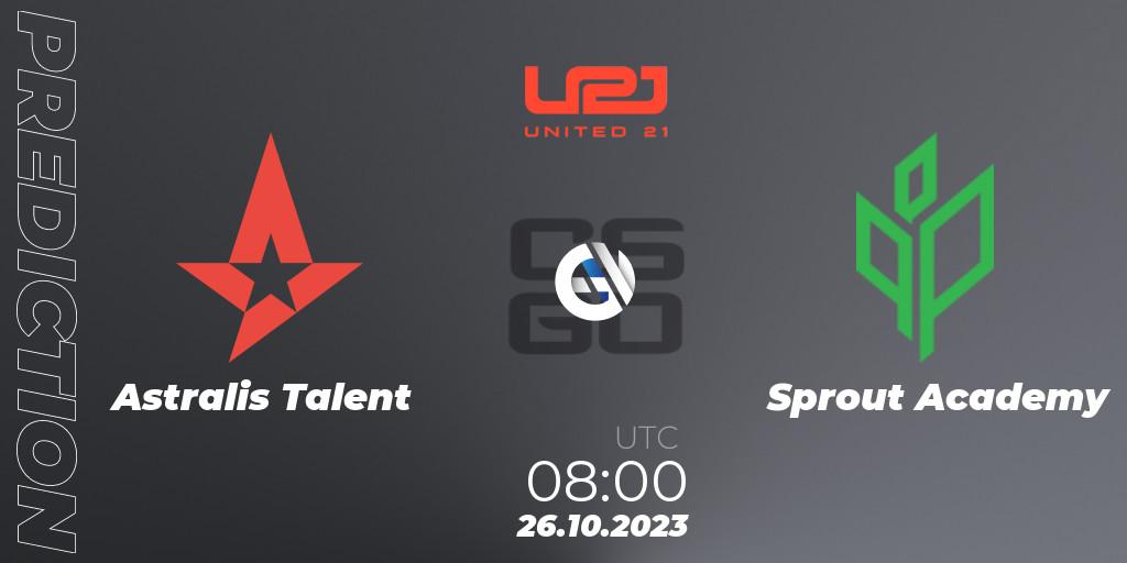 Prognoza Astralis Talent - Sprout Academy. 26.10.2023 at 08:00, Counter-Strike (CS2), United21 Season 7