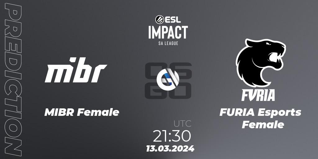 Prognoza MIBR Female - FURIA Esports Female. 13.03.24, CS2 (CS:GO), ESL Impact League Season 5: South America
