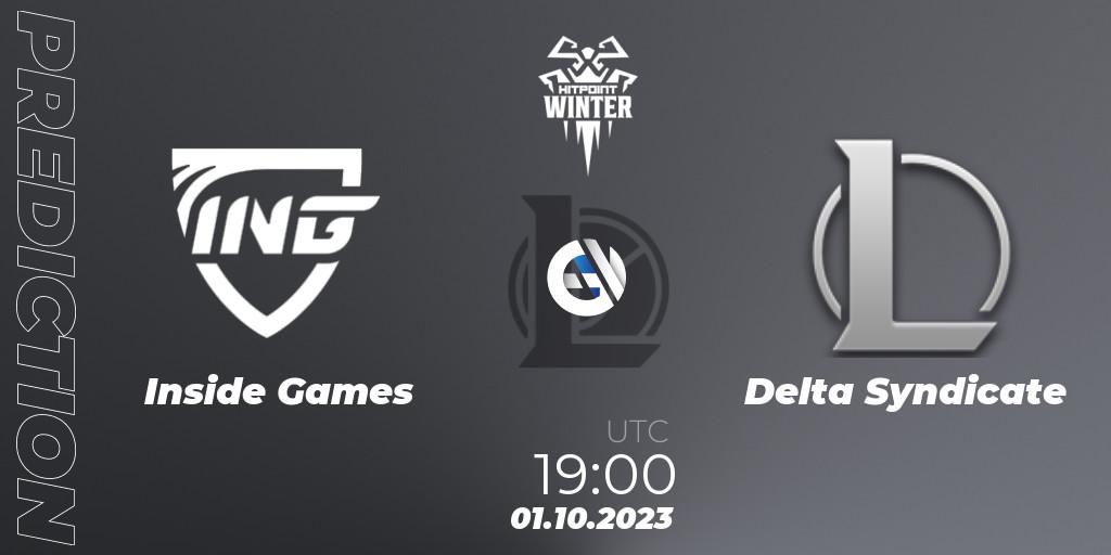Prognoza Inside Games - Delta Syndicate. 01.10.23, LoL, Hitpoint Masters Winter 2023 - Group Stage
